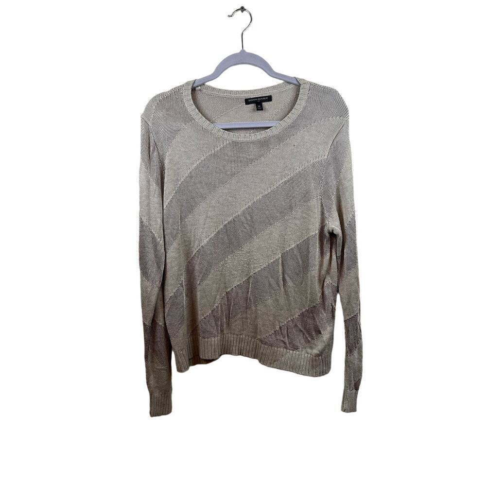 Banana Republic Cream Sheer Long Sleeve Sweater Size XL